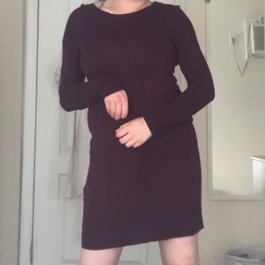 burgundy knit dress